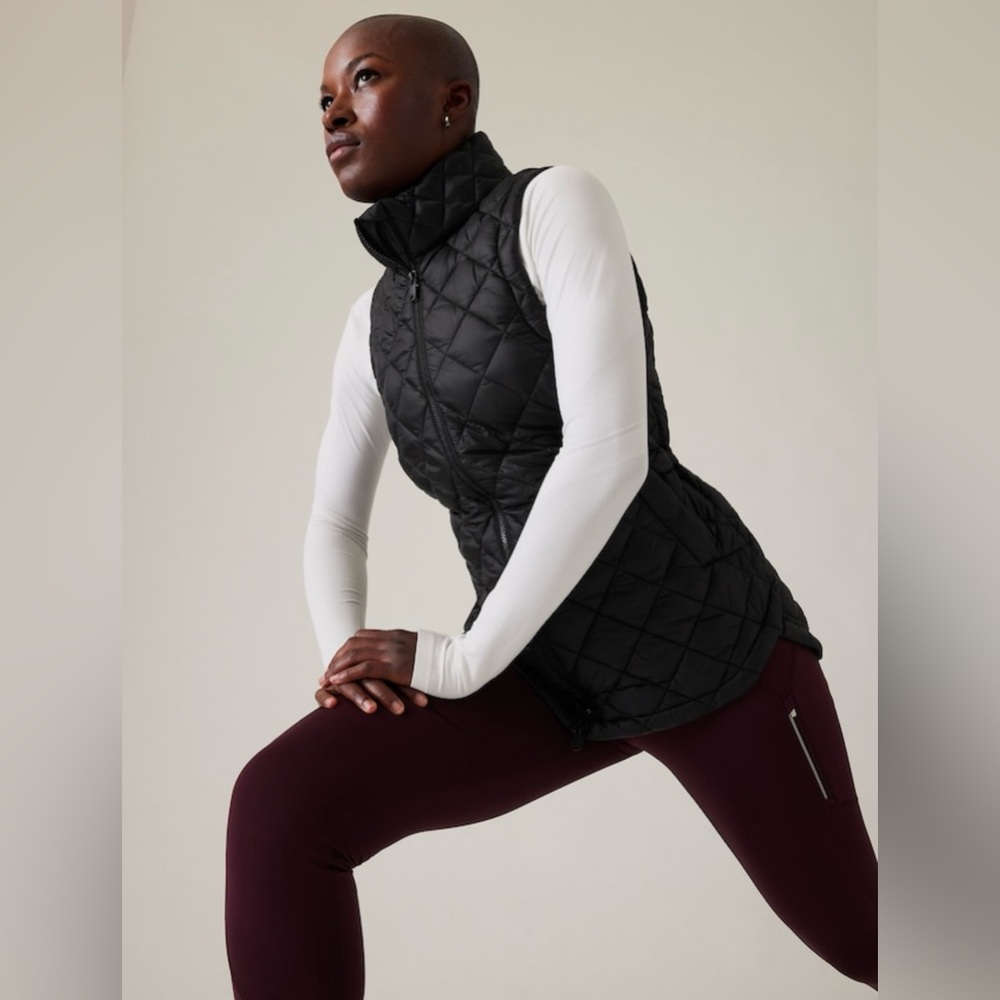 Athleta Black Quilted Puffer Vest